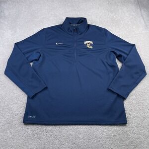 Quinnipiac Bobcats Top Womens XL Blue Nike Dri Fit Performance Half Zip Pullover